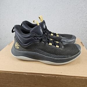 Under Armour Curry 3Z7 HOVR Splash Shoes Mens 10 Black Gold Basketball 3024719